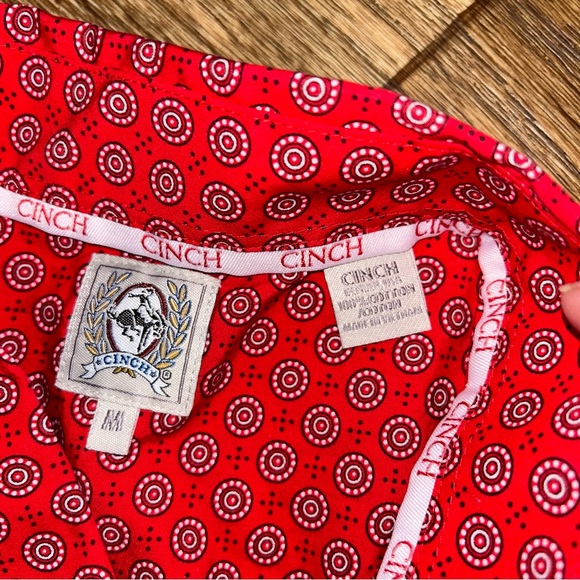Cinch Shirt Mens Medium Red Bandana Western Rodeo - Picture 7 of 7